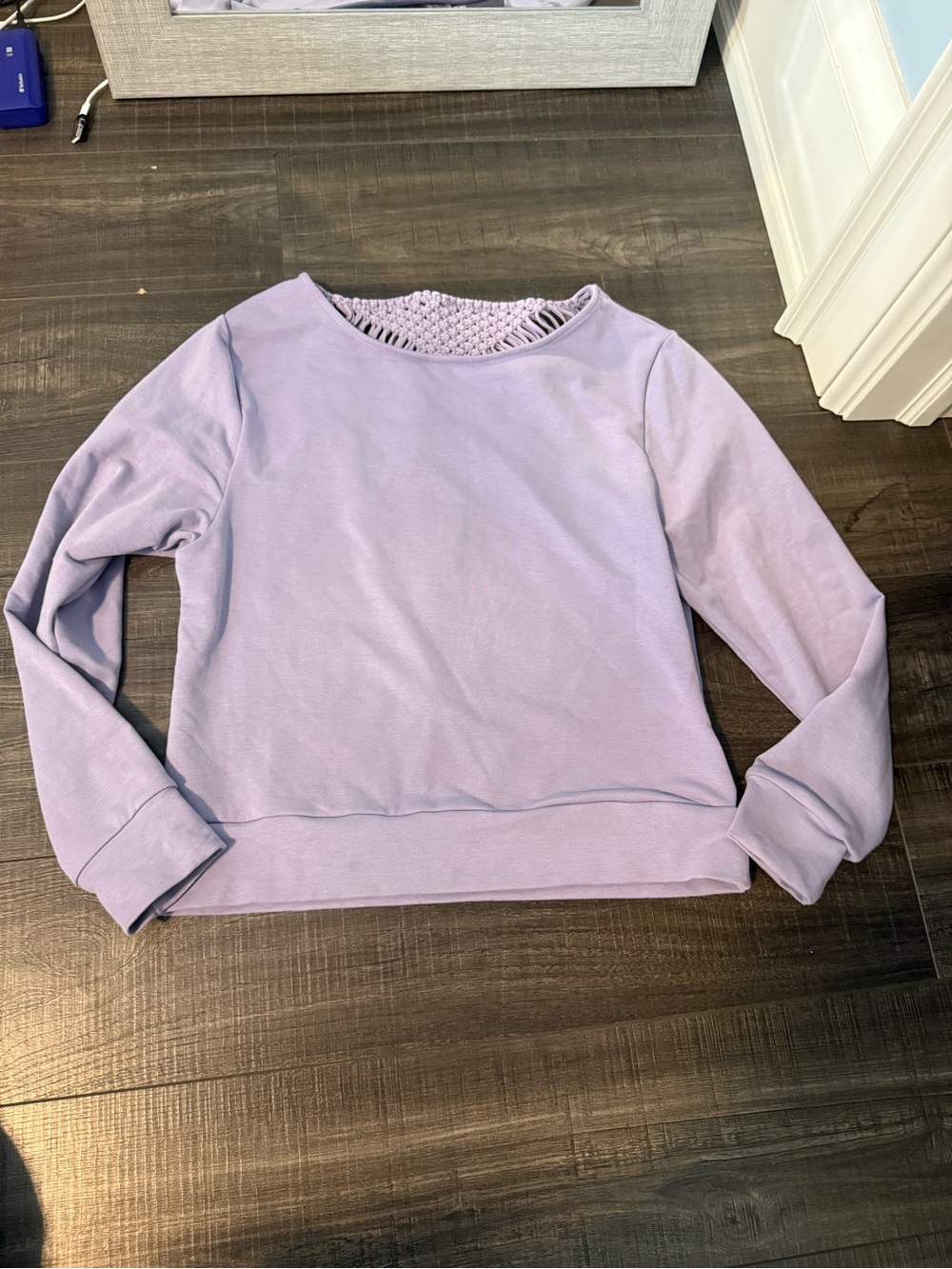 Women’s Lilac Pullover Sweater with Back Knit Detail